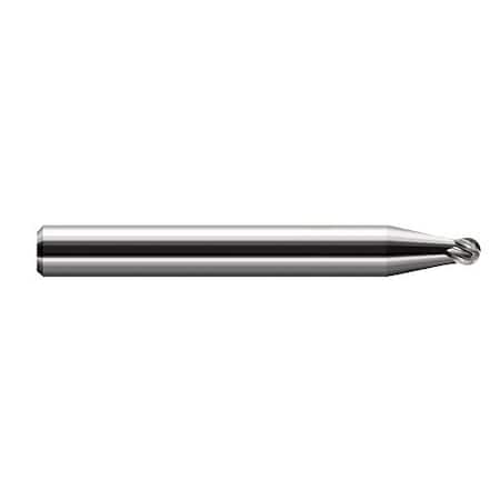 Harvey Tool 0.0310 in. 1/32 Cutter dia x 0.0250 in. Length of Cut Carbide Ball End Mill, 4 Flutes 758231